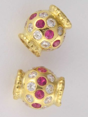 White & Pink Crystal Studded Gundus Set PD20