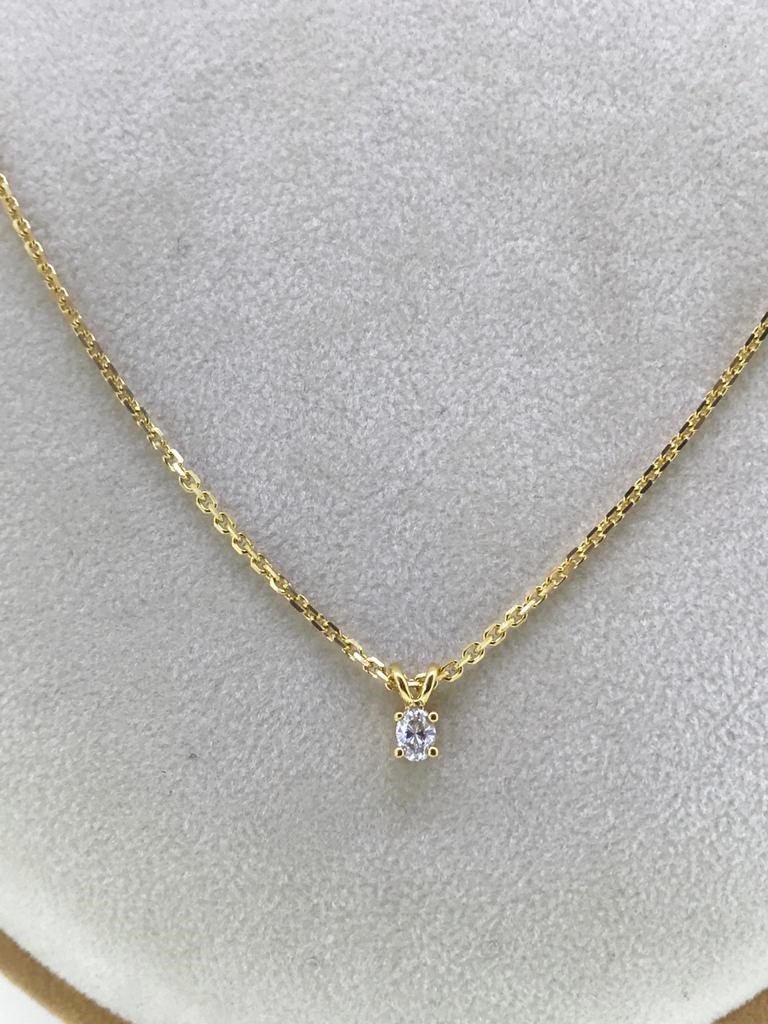 Yellow Gold Chain with Diamond Pendant - Image 2