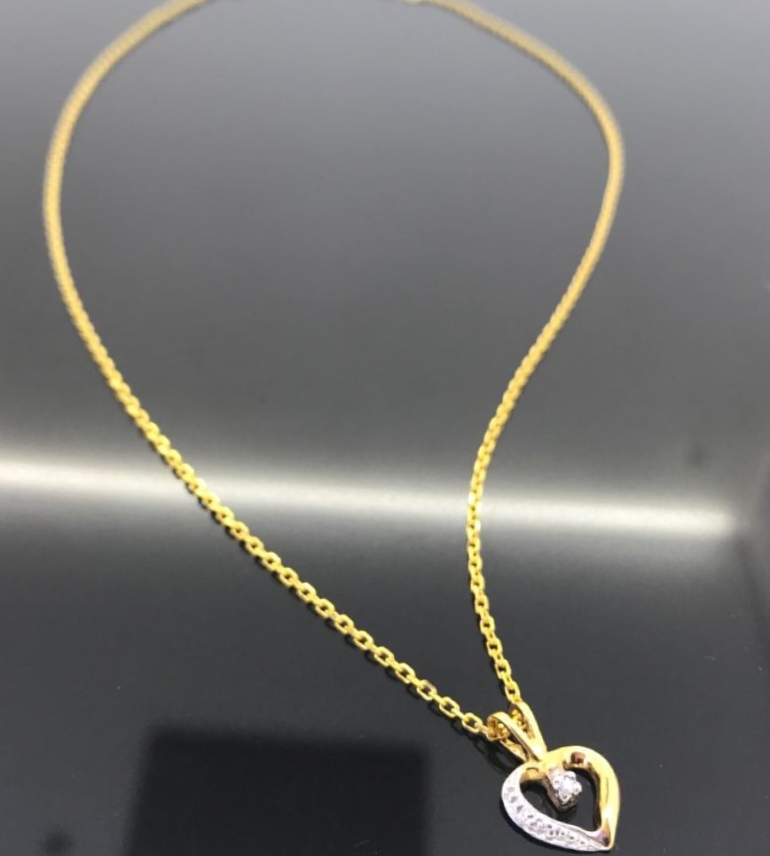 Ladies Chain with Heart Pendant - Image 2