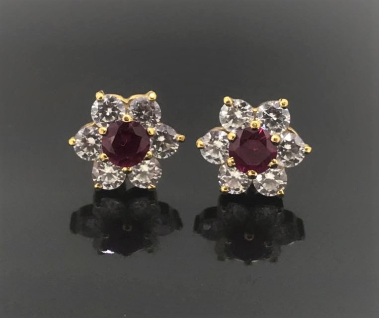 Ruby Diamond Earrings - Image 5