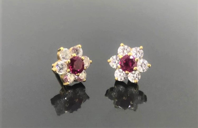 Ruby Diamond Earrings - Image 4