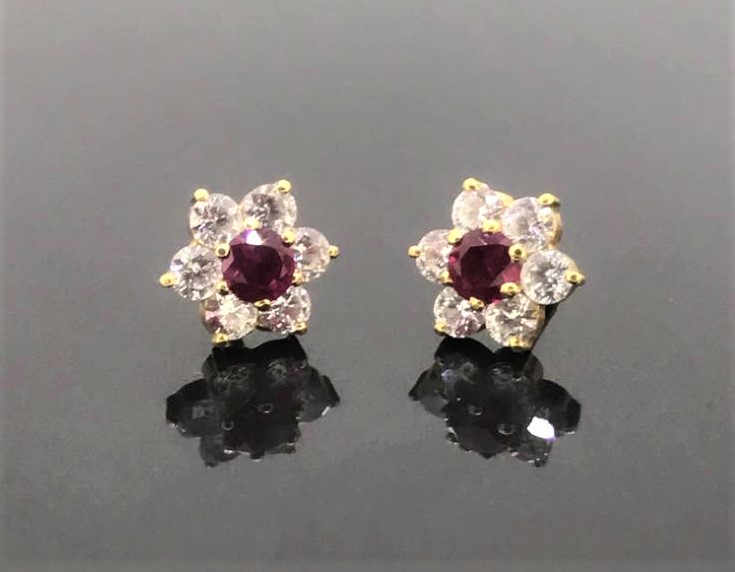 Ruby Diamond Earrings - Image 3