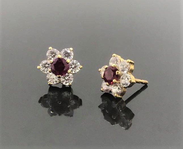 Ruby Diamond Earrings - Image 2