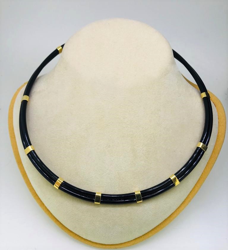 Double Black Cord Neck Chain