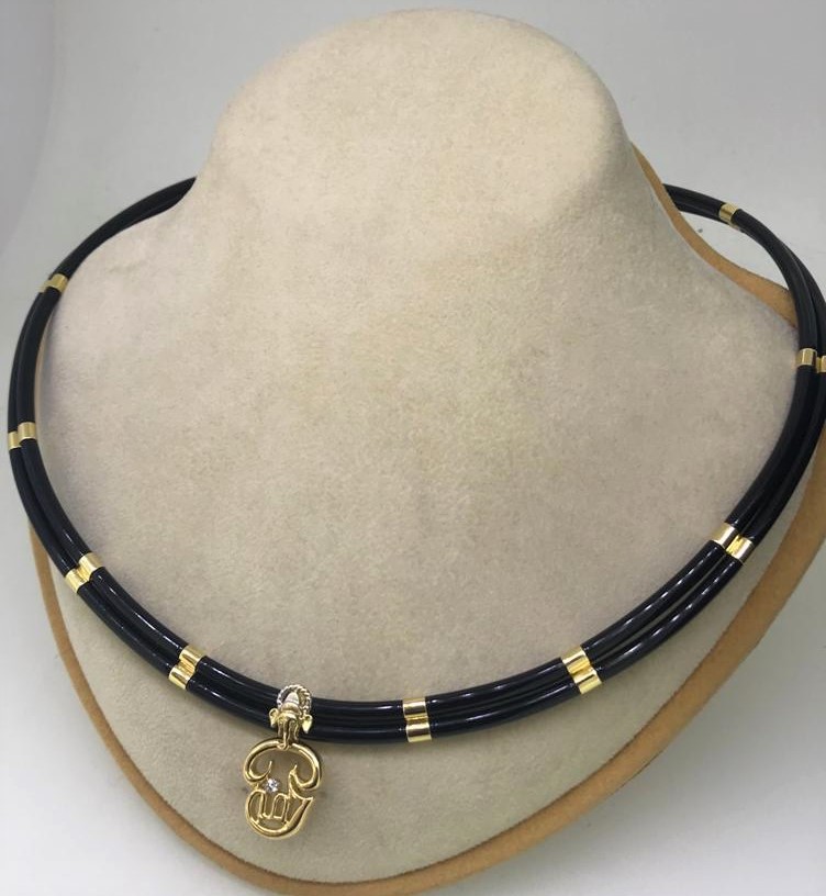 Black Cord Neck Chain - Image 2